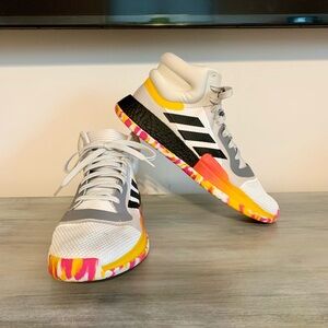 adidas sneakers size 14 mens Adidas Marquee Boost White Black Active Gold rare